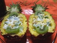 Ananas farci aux fruits