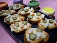 Canapés aux crevettes