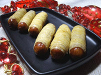 Saucisses de francfort aux feuilles à pastilla