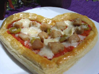 Pizza sous forme de cœur