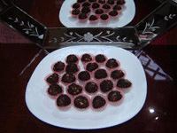 Des boules au chocolat vermicelle