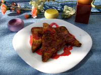 PAIN PERDU AU liqueur de fraise