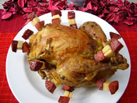 Poulet farci aux vermicelles et cuit à la vapeur