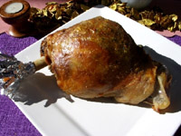 Gigot farci et braisé en papillote